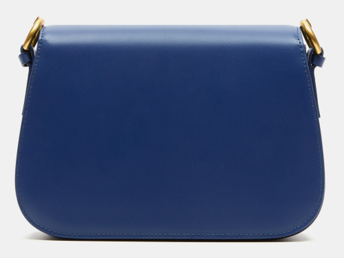 Полукруглая сумочка кросс боди с золотистой фурнитурой и росписью гортензий и ирисов ручной работы на заказ — кросс боди с принтом на заказ фото 2