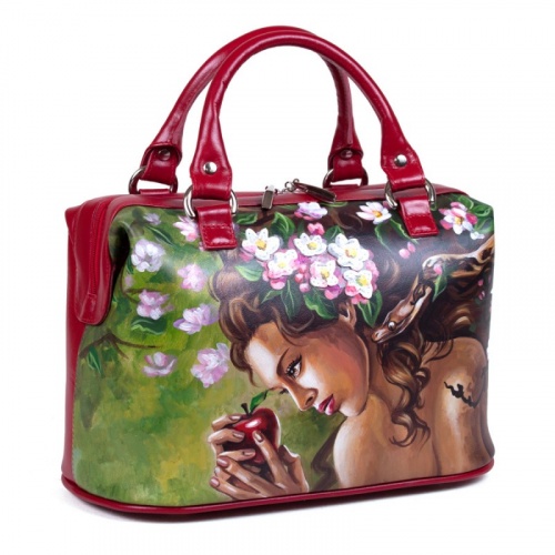 Комплект из саквояжа и кошелька с росписью "Яблоневый сад" фото фото 2