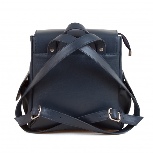 Женский кожаный рюкзак с росписью "Чешир с часами" - кожаный рюкзак ручной работы с оригинальным рисунком на заказ |  Sumnizza фото 4