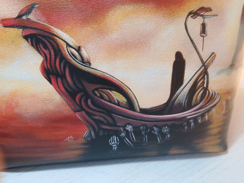 Женская сумка через плечо из натуральной кожи с рисунком ручной работы на заказ "Река смерти" на заказ | Sumnizza фото 8