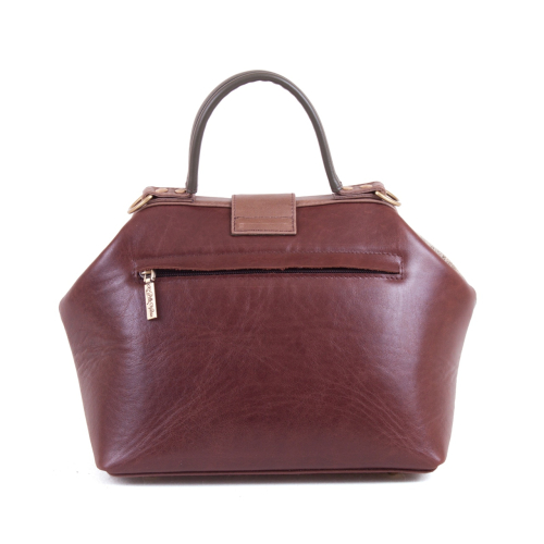 Женская сумка-саквояж с ручной росписью "Париж" — женская кожаная сумка саквояж ручной работы с рисунком и вышивкой на заказ фото 2