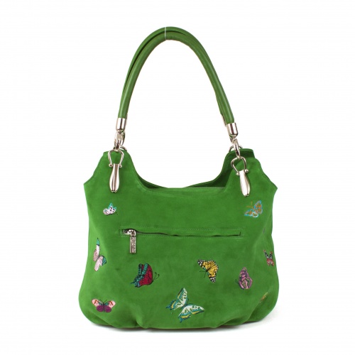 Модная сумка мешок "Ирисы" - кожаная женская сумка хобо, сумка мешок ручной работы с рисунком на заказ |  Sumnizza фото 4