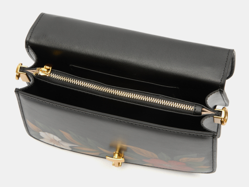 Сумочка кросс боди женская с рисунком ручной работы "Ночные цветы" ручной работы с рисунком и вышивкой на заказ
 фото 4