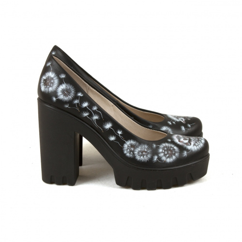 Женские туфли с рисунком на платформе "Пушистый ежик" фото фото 3