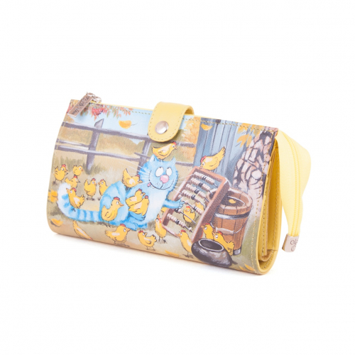 Женский кожаный кошелек с принтом "Питерский кот" - кожаный женский кошелек-портмоне ручной работы с рисунком на заказ |  Sumnizza фото 3