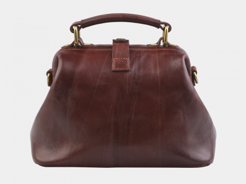 Женский саквояж из кожи "Чеширский кот" — женская кожаная сумка саквояж ручной работы с рисунком и вышивкой на заказ фото 2