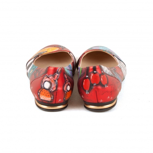 Комплект балетки и маленький рюкзак "Этно рыбы" - кожаный женский набор рюкзак и ботинки ручной работы с рисунком |  Sumnizza фото 2