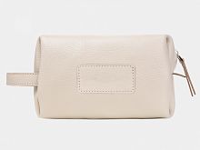 Женская косметичка из натуральной кожи "Молоко" ручной работы с рисунком на заказ
