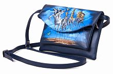 Женская кожаная сумка через плечо с рисунком ручной работы "Дали. Искушение" — сумка ручной работы с рисунком на заказ
