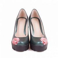 Женские туфли на высокой платформе с рисунком "Мак" фото