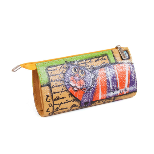 Красивый женский кошелек с рисунком ручной работы "Котик" - кожаный женский кошелек-портмоне ручной работы с рисунком на заказ |  Sumnizza фото 2