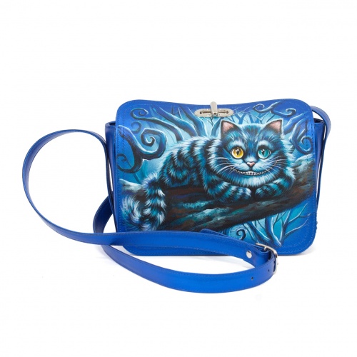 Туфли на шнуровке и сэтчел "Чешир на ветке" - кожаный женский набор рюкзак и ботинки ручной работы с рисунком |  Sumnizza фото 2