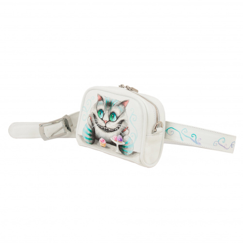 Женская кожаная сумка через плечо с рисунком ручной работы "Чешир" — кросс боди с принтом на заказ фото 3