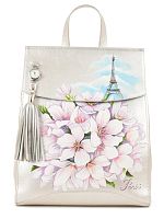 Сумка рюкзак трансформер небольшой кожаный с рисунком на заказ Paris - ручная работа | Купить в интернет-магазине