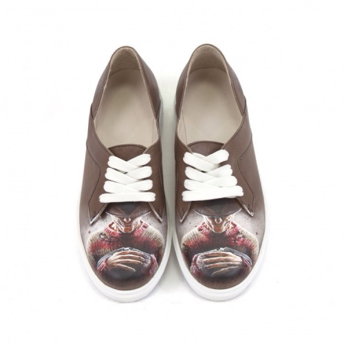 Легкие кеды "Кошмар на улице Вязов" - кожаные женские кеды и слипоны ручной работы с рисунком на заказ | Sumnizza фото 2