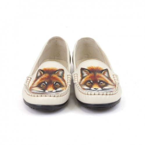 Мокасины и поясная сумка "Лисица" - кожаный женский набор рюкзак и ботинки ручной работы с рисунком |  Sumnizza фото 6