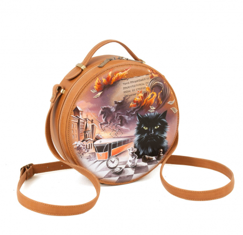 Комплект сапоги и круглая сумка "Мастер и Маргарита" - кожаный женский набор рюкзак и ботинки ручной работы с рисунком |  Sumnizza фото 4