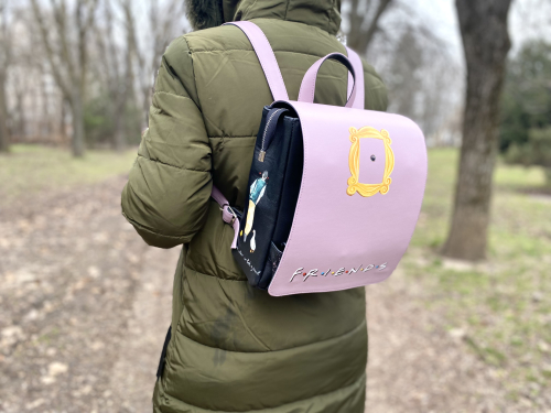 Женский кожаный рюкзак с росписью "Чешир с часами" - кожаный рюкзак ручной работы с оригинальным рисунком на заказ |  Sumnizza фото 6