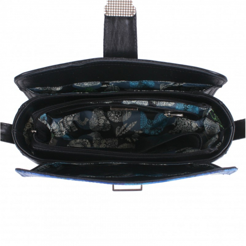 Женская кожаная сумка через плечо с рисунком ручной работы "Колибри" — кросс боди с принтом на заказ фото 4